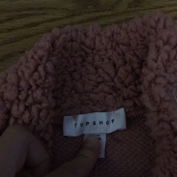 Pink fuzzy top shop sweatshirt - Picture 3 of 3
